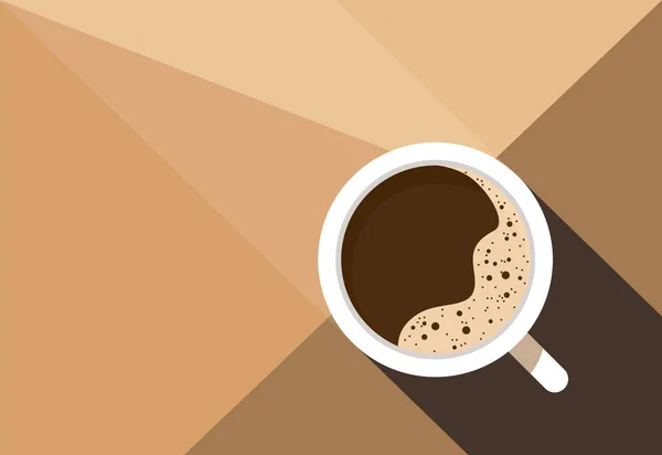 Эспрессо Кофе Чашка Вид Сверху Жесткий Свет Графический Красочный Фон — стоковый вектор