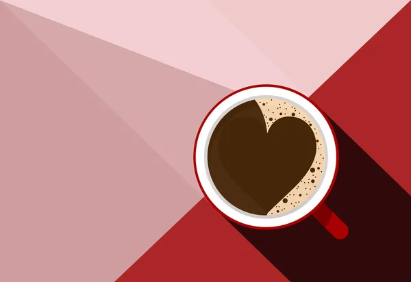 Кофе Эспрессо Красная Чашка Видом Сердце Hard Light Graphic Pink — стоковый вектор
