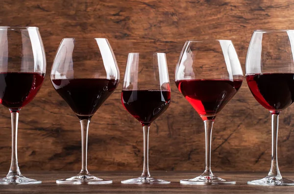Seleção Vinhos Tintos Degustação Vinhos Vinho Tinto Seco Semi Seco — Fotografia de Stock