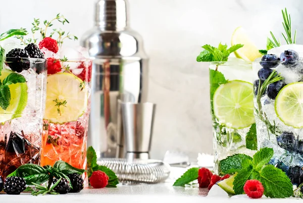 Bevande Cocktail Classico Alcolico Long Drink Mocktail Highballs Con Bacche — Foto Stock