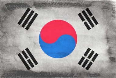 Kore Ülke Bayrağı Washi Arkaplanı