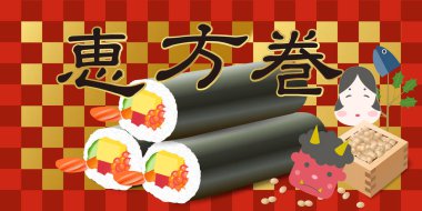 ehoumaki setsukubun fasulye bahar arkaplanı