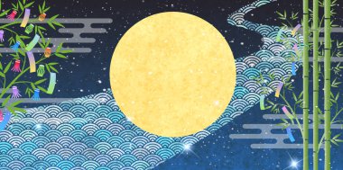 Tanabata Samanyolu Japon Desenli Arkaplan