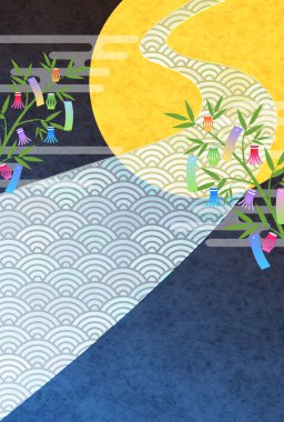 Tanabata Samanyolu Japon Desenli Arkaplan