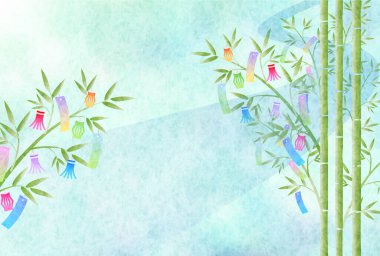 Tanabata Samanyolu Japon Desenli Arkaplan