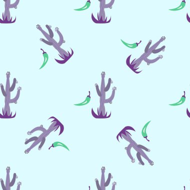 Meksika illüstrasyon model kaktüs ile