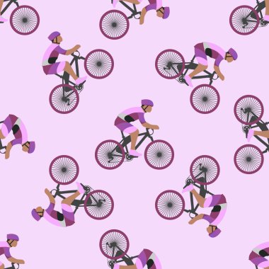 Bisiklet desen illüstrasyon lavanta arka plan üzerinde