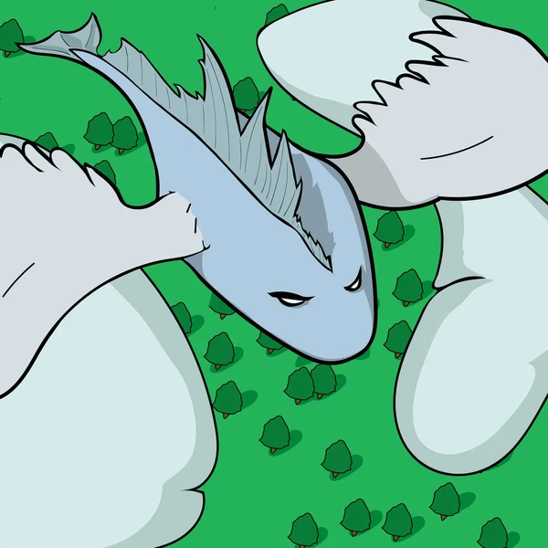 Uçan balıklar. Kanatlarında.