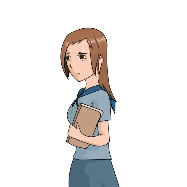 kitap ile şirin kız öğrenci.