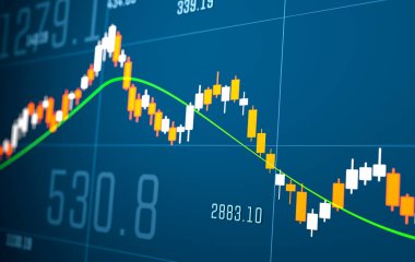 Borsa ve döviz şemasını, grafik ve verileri kapatın. Yatırım, piyasa araştırması, ticaret stratejisi, finans.