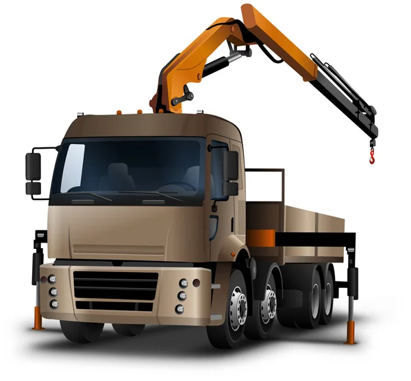 Beyaz bir arka plan üzerinde yükleyici vinç