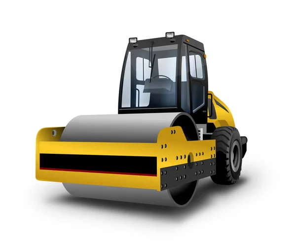 Beyaz bir arka plan üzerinde yol silindiri