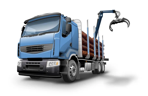 Camion in legno su sfondo bianco — Foto Stock