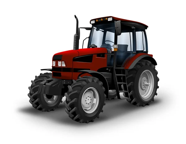 Beyaz bir arka plan üzerinde traktör