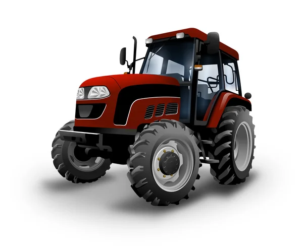 Beyaz bir arka plan üzerinde traktör