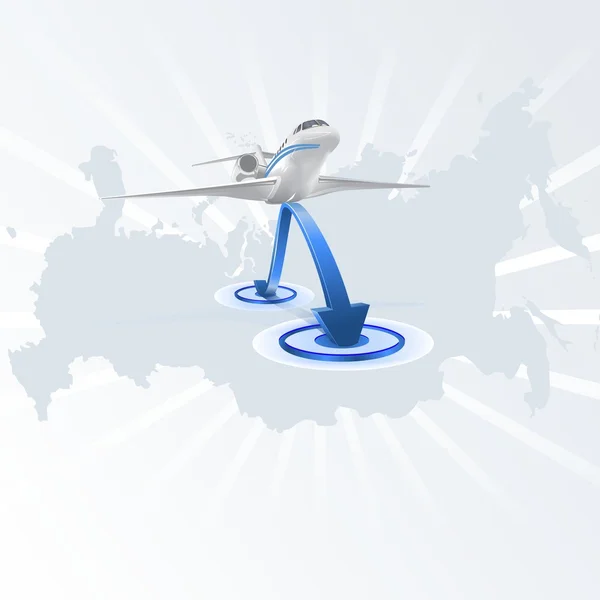 Jet uçağı harita üzerinde