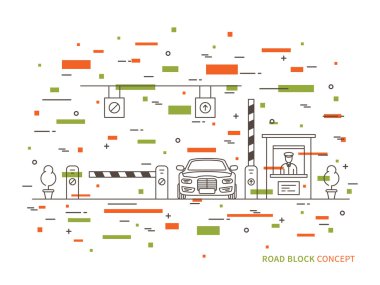 Road checkpoint station  clipart