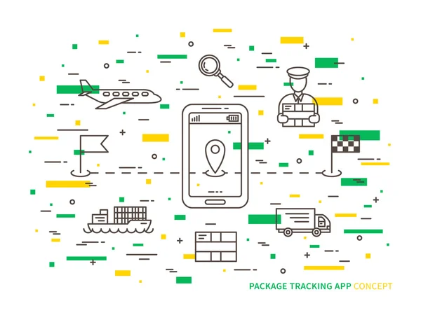 Pakket tracking creatief concept — Stockvector