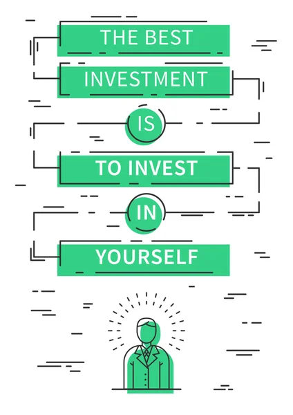 La mejor inversión es invertir en ti mismo — Vector de stock