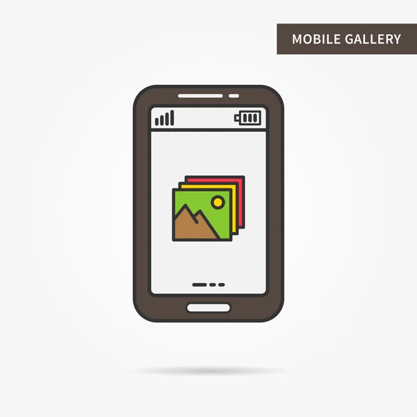 Linear mobile gallery — Stockvector