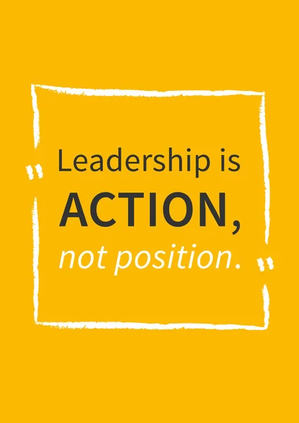 Le leadership est action, pas position — Image vectorielle