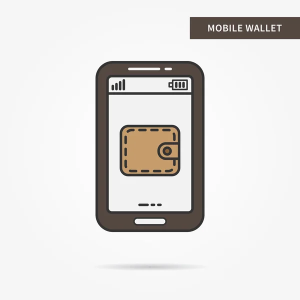 Linear mobile wallet app — Stock vektor