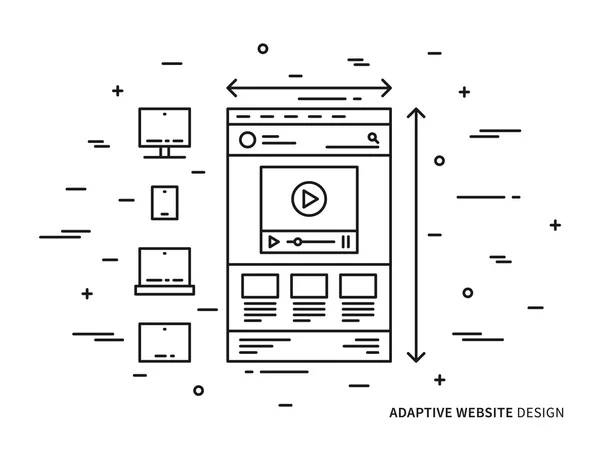 Technologie adaptative (évolutive) du site Web (page Web) — Image vectorielle