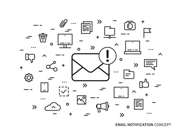 Notificación de correo electrónico lineal — Archivo Imágenes Vectoriales