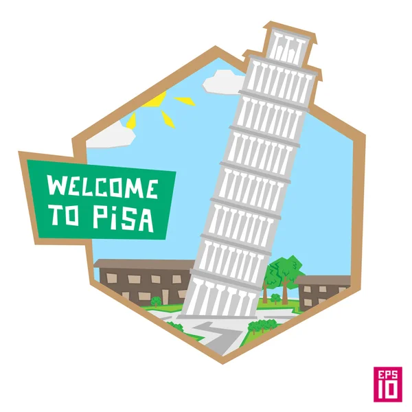 Italian leaning Pisa tower — Stock Vector