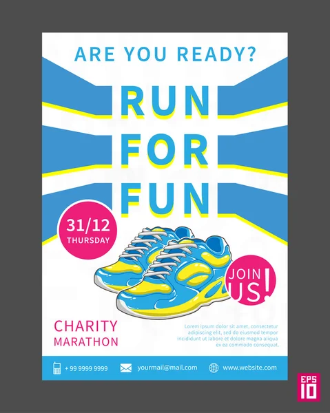 Vorlage für Charity-Marathon-Flyer — Stockvektor