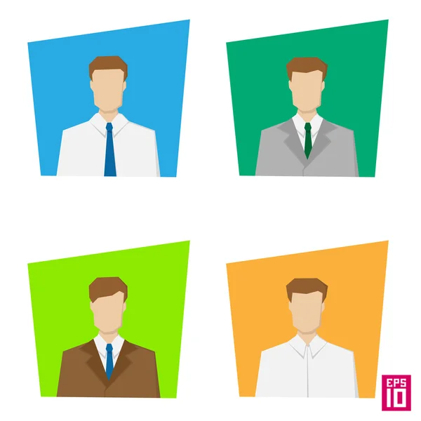 Colorful men rectangle avatars — Stock Vector