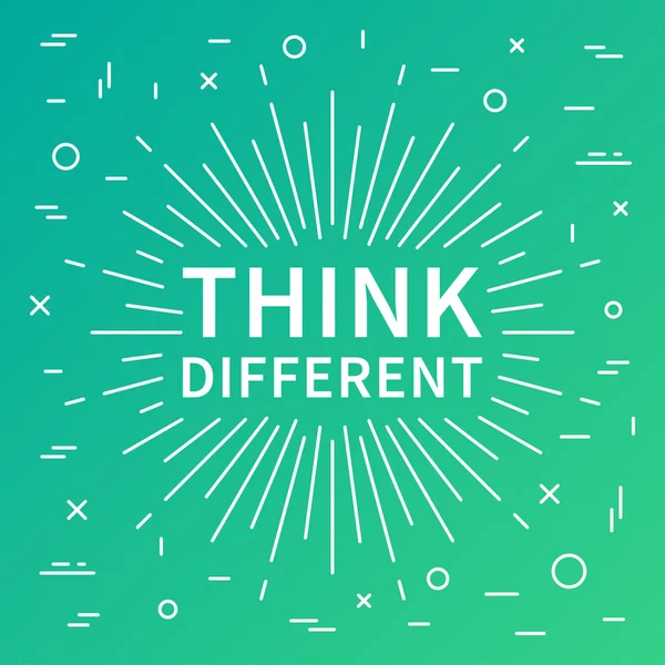 Think different. Inspiring phrase — Stock vektor