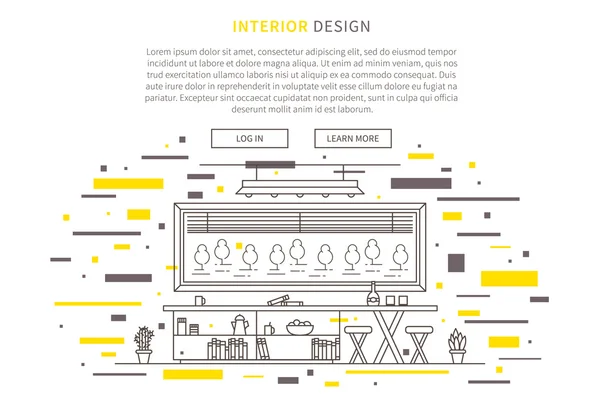 Pagina di destinazione Interior design — Vettoriale Stock