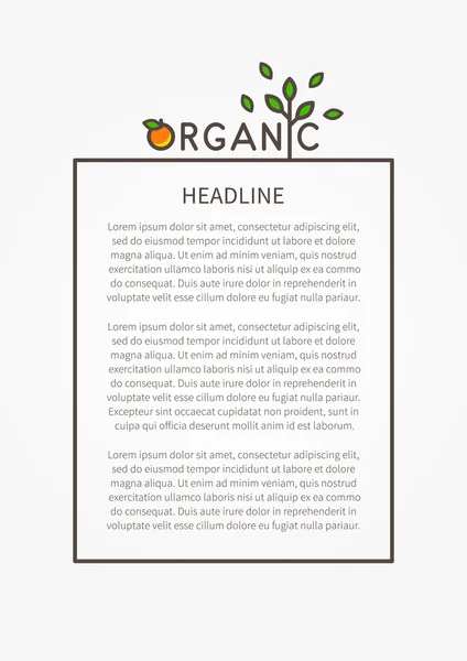 Organic linear with sample text — Stock Vector