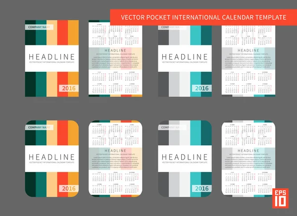Pocket calendar template for business — Stock Vector