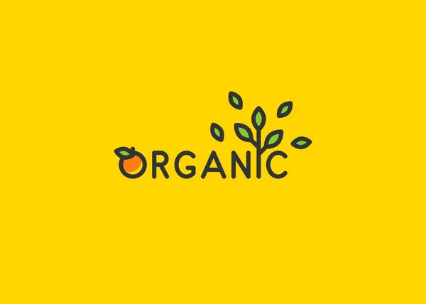 Organic linear banner — Stock Vector