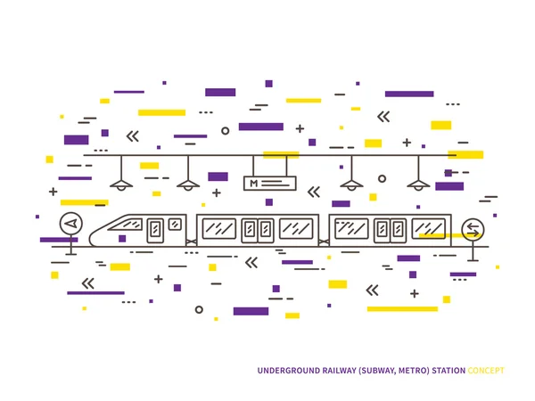 Subway (underground railway) station — Stock Vector