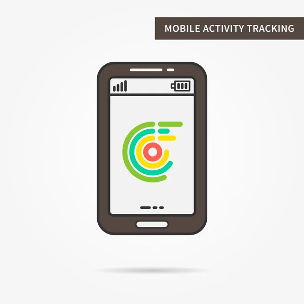 Linear mobile health fitness tracking — Stock vektor