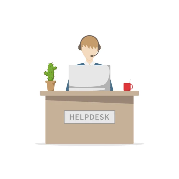 Online support service centre — Stock Vector