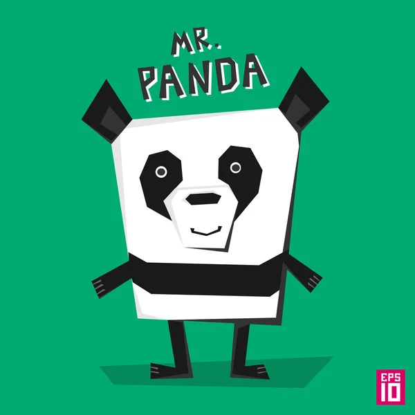Panda hitam dan putih persegi Stok Ilustrasi Bebas Royalti