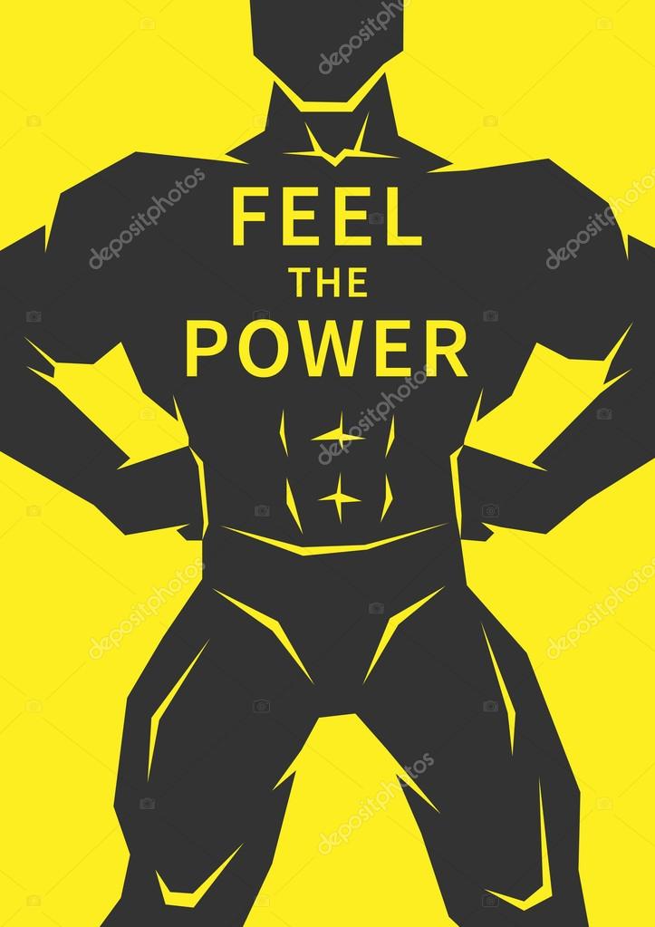 Feel The Power Inspirational Quote Stock Vector C Aleksorel