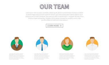 Our team webpage with colorful avatars 