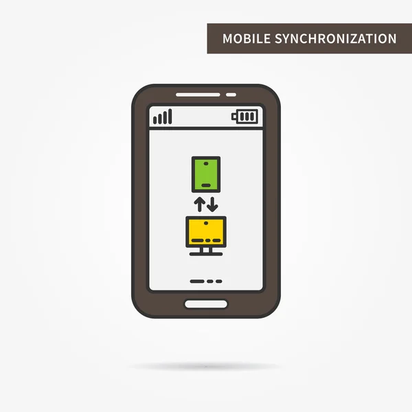 Lineare mobile Synchronisation (Sync) App — Stockvektor