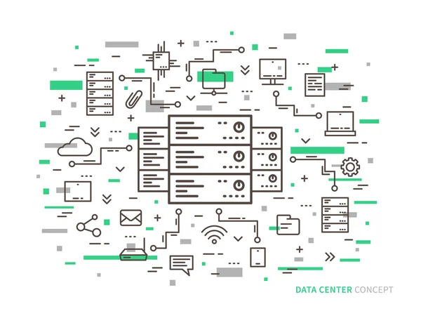 Concept créatif de centre de données — Image vectorielle