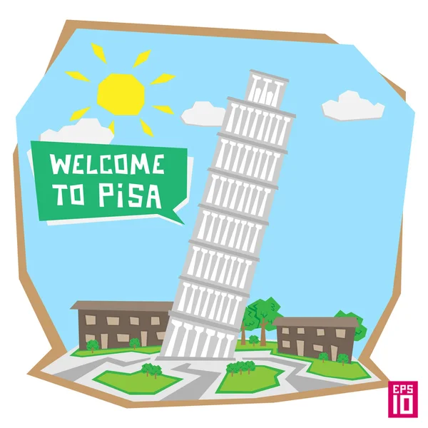 Italian leaning Pisa tower — Stock Vector