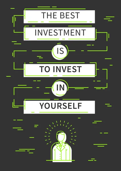 Melhor investimento para investir em si mesmo — Vetor de Stock