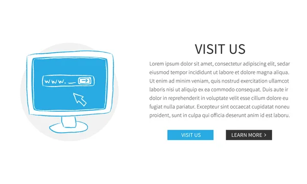 Halaman Web Kunjungi Kami templat - Stok Vektor