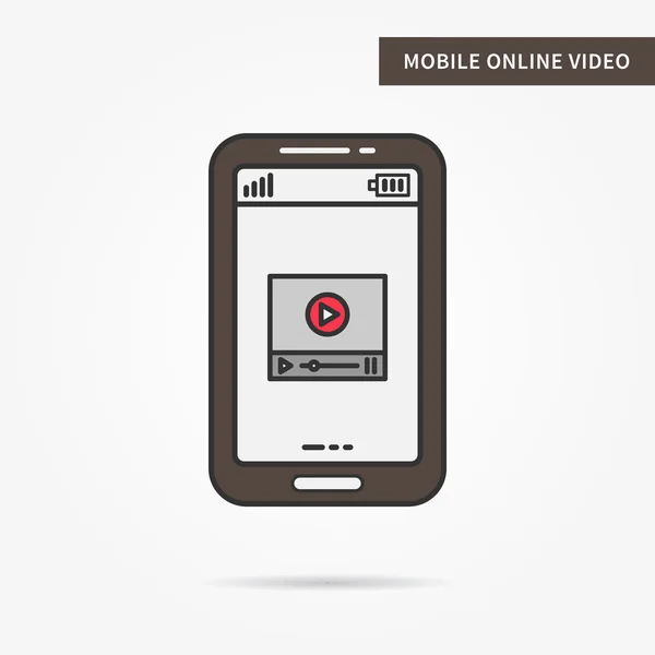 Lineares mobiles Online-Video — Stockvektor