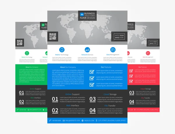 Modèle de dépliant d'entreprise (affiche, rapport) — Image vectorielle