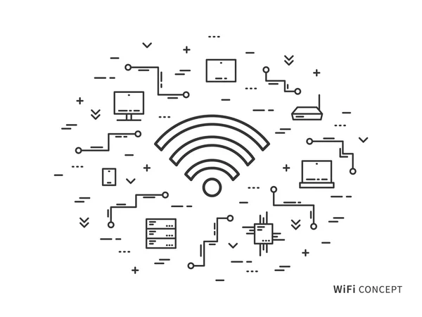 Creatief plat concept WiFi — Stockvector